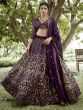 Wine Purple Georgette Lehenga Choli In Sequins Work