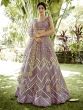 Lilac Net Embroidered Lehenga Choli