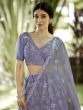 Lavendar Purple Sequins Embroidered Lehenga Choli In Net