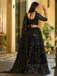 Black Wedding Sequined Lehenga Choli In Georgette