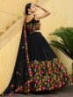 Black Resham Embroidered Lehenga Choli In Georgette