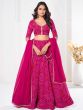 Magenta Pink Bandhani Printed Lehenga Choli