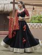 Black Navratri Lehenga Choli With Embroidered Dupatta