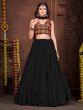 Black Thread Work Navratri Lehenga Choli In Mono Silk