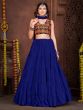 Royal Blue Mirror Work Navratri Lehenga Choli In Mono Silk