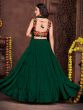 Dark Green Navratri Lehenga Choli With Thread Embroidery