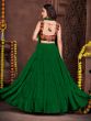 Deep Green Mono Silk Lehenga With Embroidered Blouse