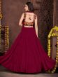 Maroon Navratri Lehenga Choli In Moni Silk With Blouse