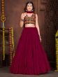 Maroon Navratri Lehenga Choli In Moni Silk With Blouse