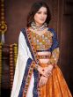 Orange Yellow Bandhej Printed Navrati Lehenga Choli