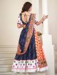 Blue Bandhej Printed Lehenga Choli In Navratri Style