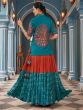 Multicolor Jacket Style Lehenga Choli In Thread Work