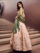 Dusty Cream Floral Embroidered Lehenga Choli In Silk