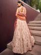 Dusty Pink Thread Embroiderd Lehenga Choli In Silk