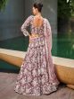 Mauve Heavy Floral Thread Embroidered Lehenga Choli