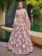 Mauve Heavy Floral Thread Embroidered Lehenga Choli