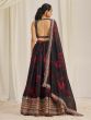 Black Floral Printed Lehenga Choli In Organza