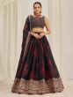 Black Floral Printed Lehenga Choli In Organza