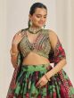 Green Sequins Enhanced Lehenga Choli In Organza