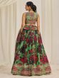 Green Sequins Enhanced Lehenga Choli In Organza