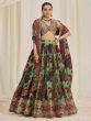 Green Sequins Enhanced Lehenga Choli In Organza