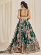 Dark Green Zari Embellished Lehenga Choli