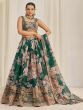 Dark Green Zari Embellished Lehenga Choli