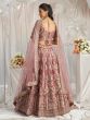 Mauve Pink Zari Embroiderd Silk Lehanga Choli