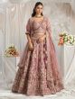 Mauve Pink Zari Embroiderd Silk Lehanga Choli