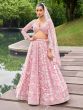 Baby Pink Stone Embroiderd Lehanga Choli In Organza