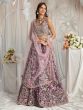 Purple Floral Embroidered Lehenga Choli In Georgette