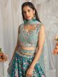 Turquoise Sequins Work Lehenga Choli With Dupatta