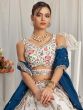 White Georgette Lehenga Choli In Zari Embroidery