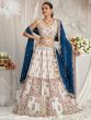 White Georgette Lehenga Choli In Zari Embroidery