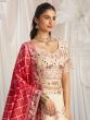 Ivory White Gota Patti Enhaced Lehenga Choli In Silk