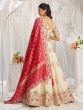 Ivory White Gota Patti Enhaced Lehenga Choli In Silk