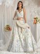 White Sequins Embroidered Lehenga Choli In Net