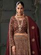 Maroon Bridal Lehenga Choli In Stone Embellishments