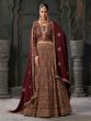 Maroon Bridal Lehenga Choli In Stone Embellishments