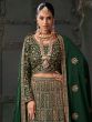 Dark Green Georgette Wedding Lehenga Choli