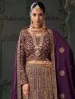 Dark Purple Heavy Zari Embroidered Lehenga Choli