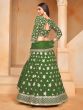 Green Festive Wear Lehenga Choli In Organza