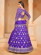 Purple Zari Embroidered Lehenga Choli With Dupatta