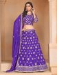 Purple Zari Embroidered Lehenga Choli With Dupatta