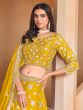 Yellow Organza Lehenga Choli In Zari Embroidery