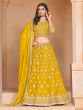 Yellow Organza Lehenga Choli In Zari Embroidery