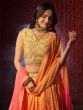 Orange And Pink Bandhej Printed Lehenga Choli