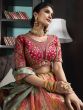 Peach Silk Embroidered Lehenga Choli In Zari Work