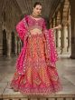 Pink And Orange Floral Embroidered Lehenga Choli