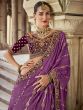 Purple Wedding Lehenga Choli In Banarasi Silk